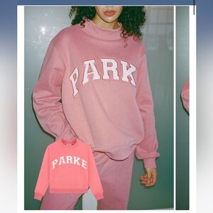 Parke bubblegum and white Mockneck